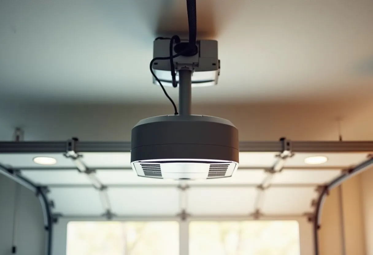 Modern garage door opener installation